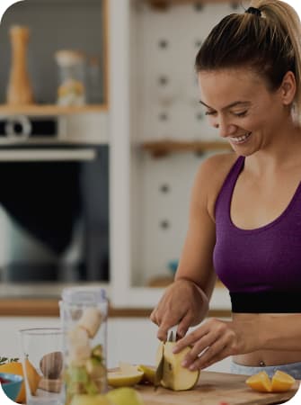 The woman cooks